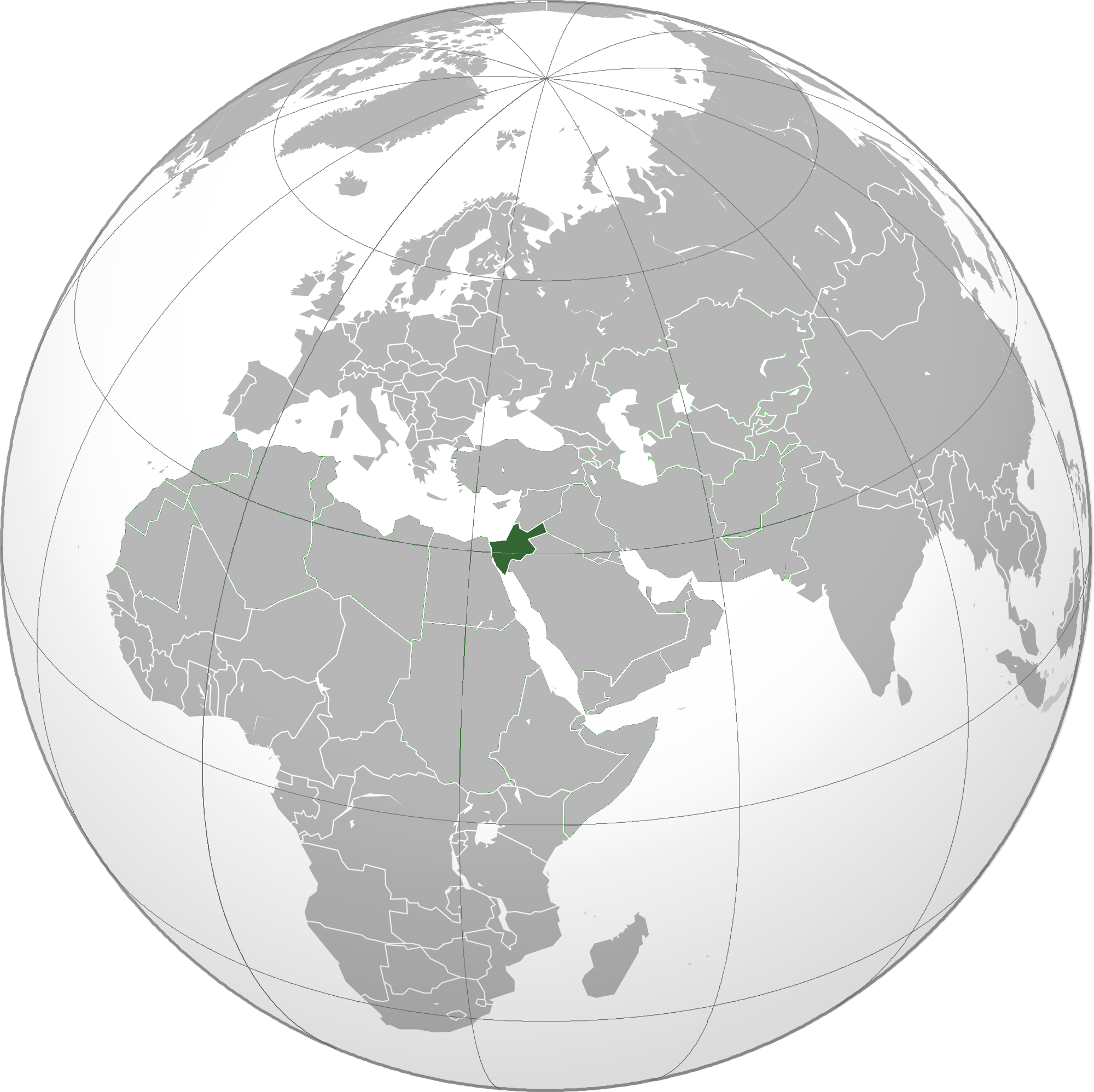 Israel - Uae On Global Map (2000x1996), Png Download