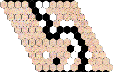 There Are Two Players, One With A Large Supply Of White - Hex Game (486x320), Png Download