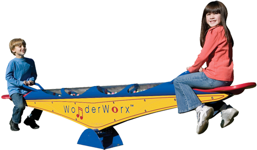 Wonderchime Seesaw - Children In Playground Png (530x324), Png Download