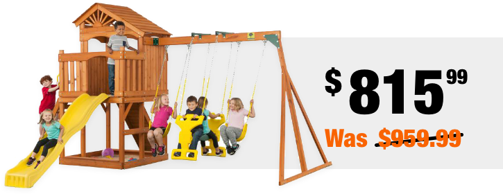 Play Gear Of - Creative Cedar Designs Timber Valley Swingset (729x303), Png Download