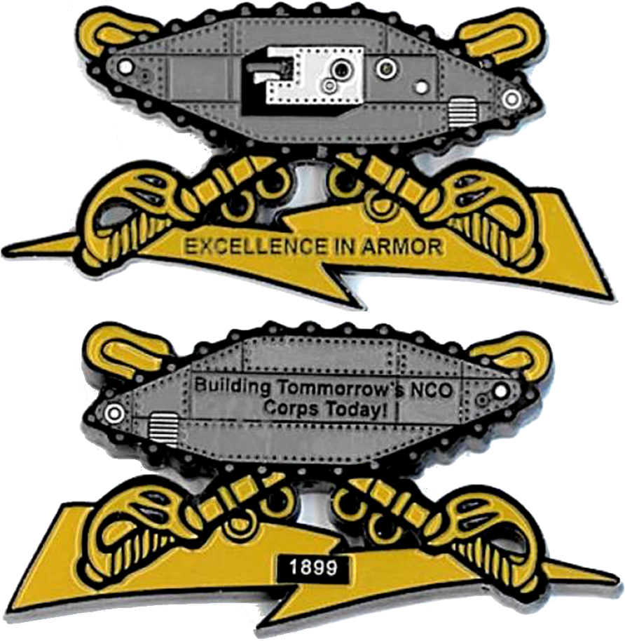 Us Army Excellence In Armor Coin - Excellence In Armor Badge (902x922), Png Download