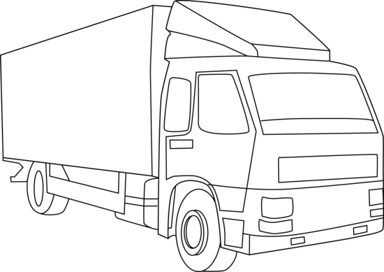 28 Collection Of Delivery Truck Line Drawing - Truck Line Art Png (550x389), Png Download