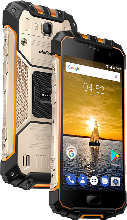 Ip68 Rated Rugged Ulefone Armor 2 With 6gb Ram And - Ulefone Armor 2 Gold (574x1068), Png Download