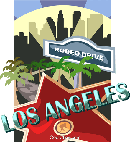 Los Angeles And Rodeo Drive Royalty Free Vector Clip - 3drose Hollywood, Mouse Pad, 8 By 8 Inches (441x480), Png Download