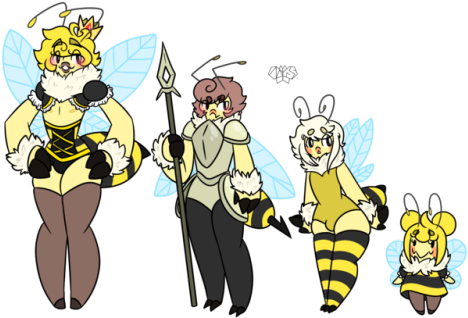 I Finally Got Along To Drawing All Of The Diffirent - Anthro Bee (500x336), Png Download