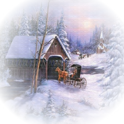 Winter Landscape Paysage Hiver - Snow (400x400), Png Download