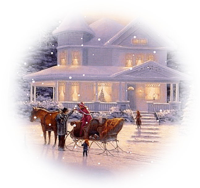 Free Online Image Editor - Currier & Ives Christmas (647x609), Png Download