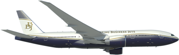 Boeing Bbj 777 300er (720x244), Png Download