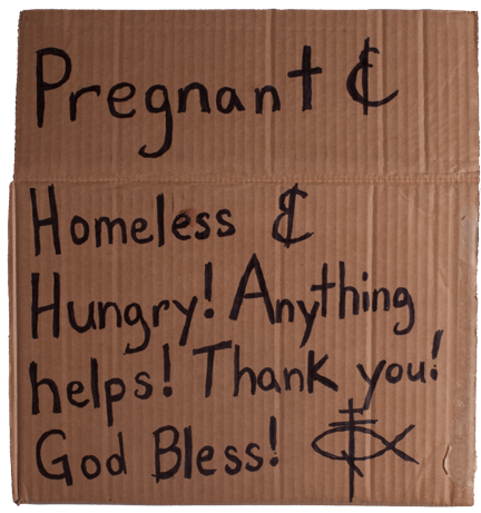 I See These Signs As Signposts Of My Own Journey, Inward - Pregnant And Homeless Sign (864x864), Png Download