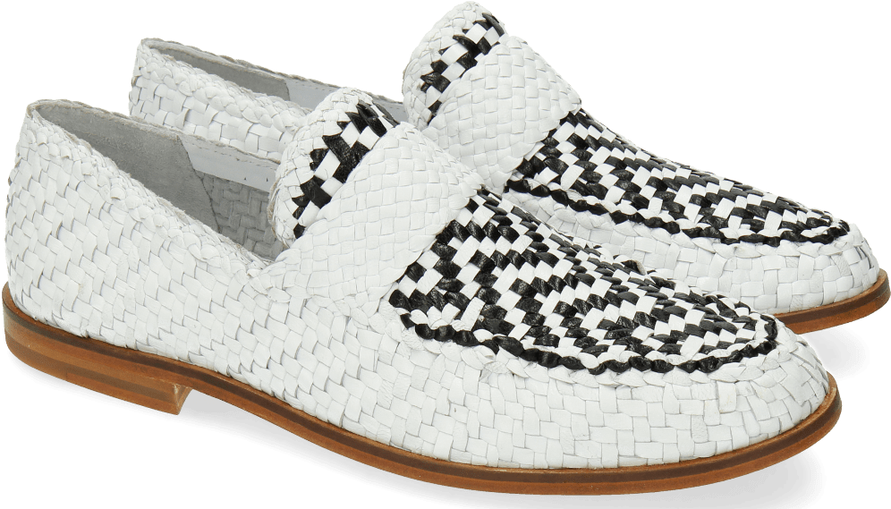 Loafers Pit 10 Woven White Black - Shoe (1024x1024), Png Download