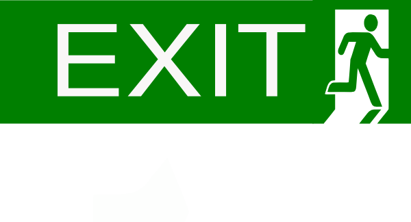 Exit Clip Art - Exit Clipart (600x324), Png Download