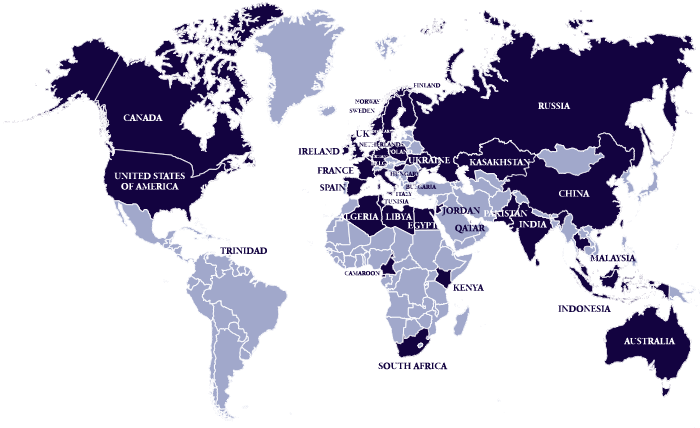 Operating Across 5 Continents - World Map (700x428), Png Download