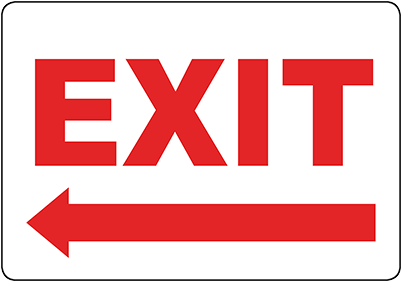 Exit Sign W/left Arrow - Accidental Prevention Sign (400x400), Png Download
