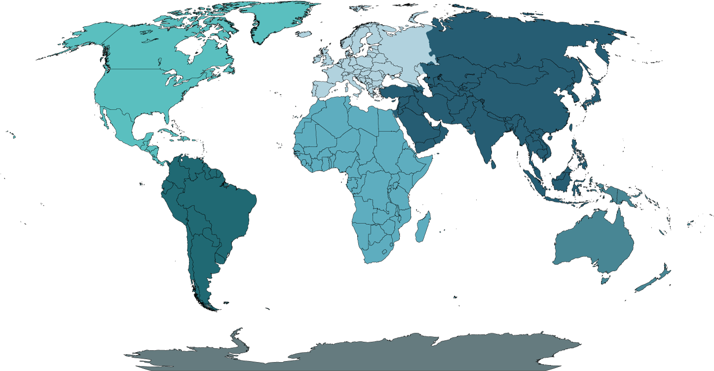 Continents - East Asian Population In The World (1500x838), Png Download