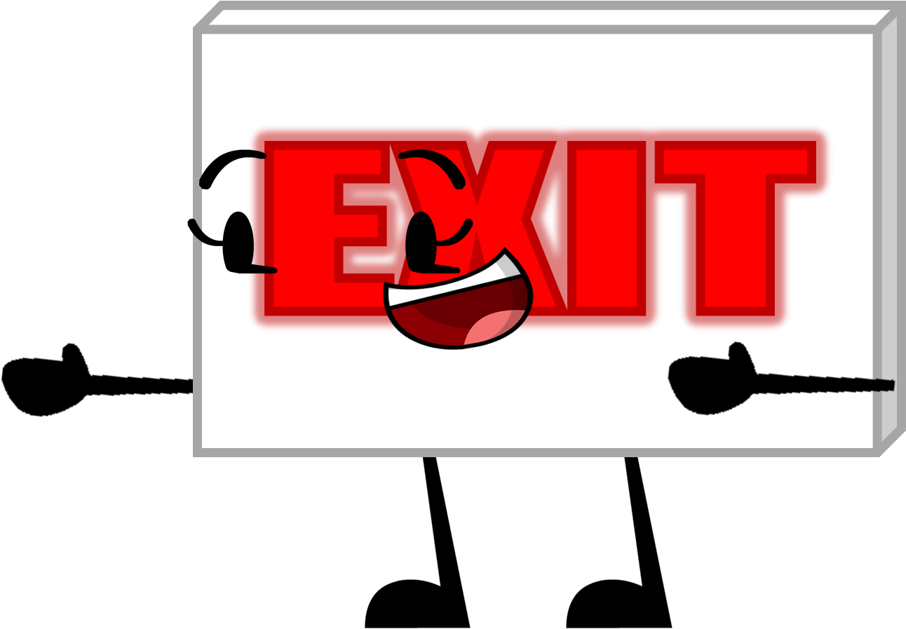 Exit Sign Pose By Ultrajacob2016-da6gx4c - Exit Sign (1314x902), Png Download
