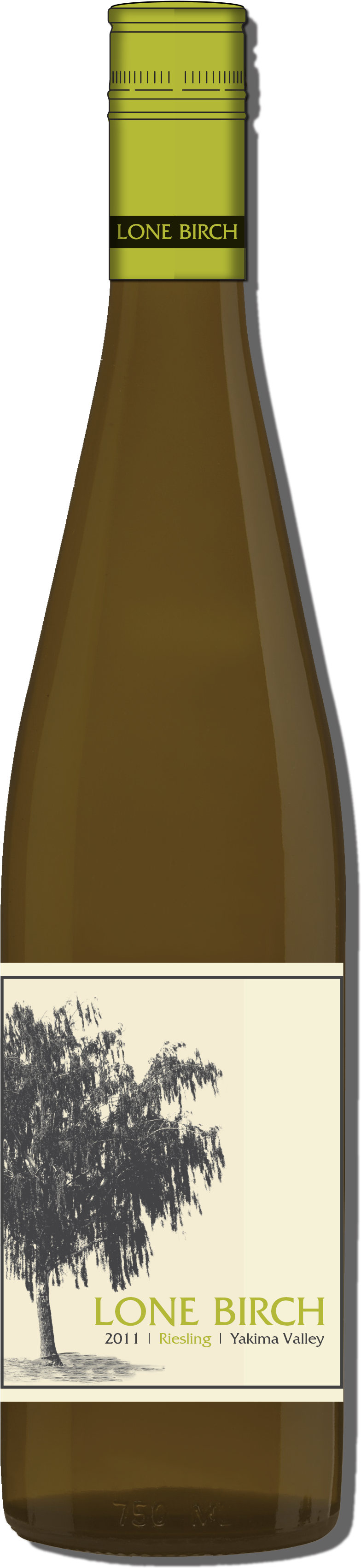Lone Birch Riesling - 2015 Lone Birch Riesling (1154x3610), Png Download
