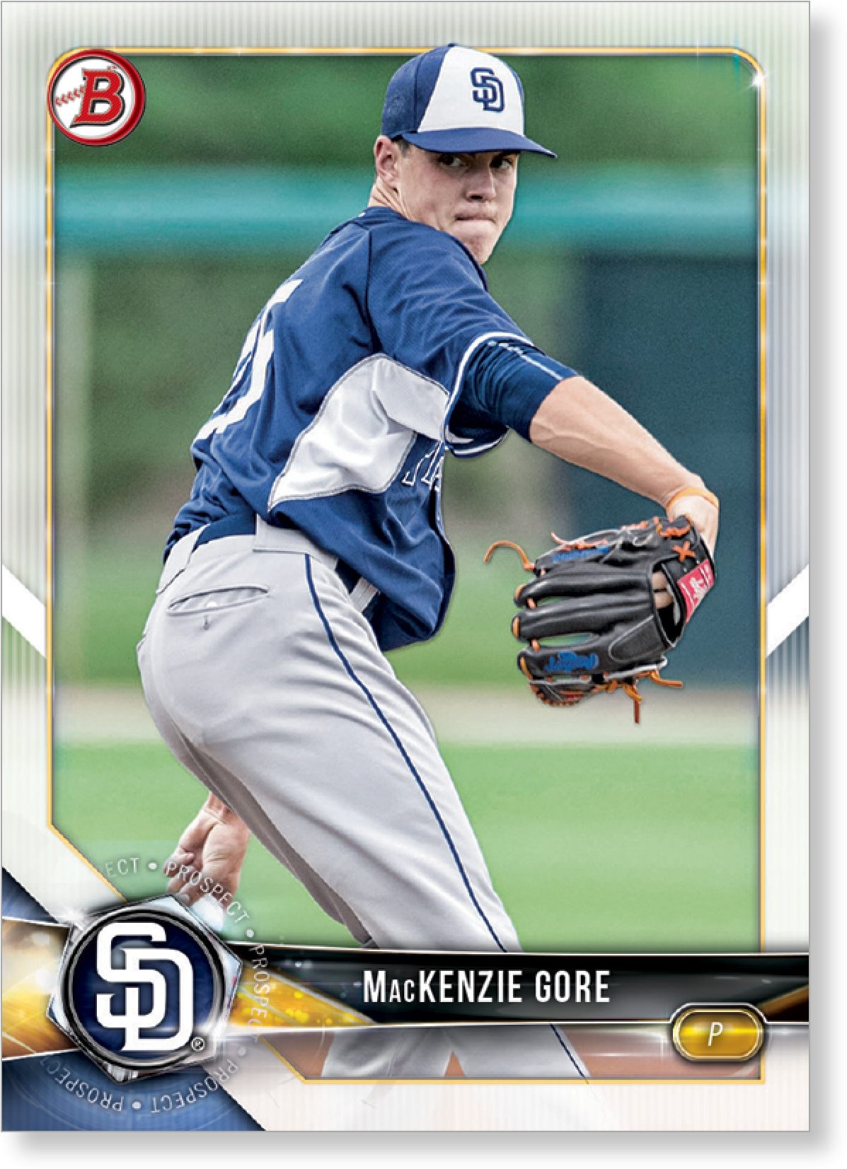 Mackenzie Gore 2018 Topps Bowman Baseball Paper Prospects - College Baseball (2000x2000), Png Download
