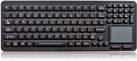 Ikey Slimkey Sealed Keyboard Touchpad (black) - Keyboard With Mouse And Number (500x500), Png Download