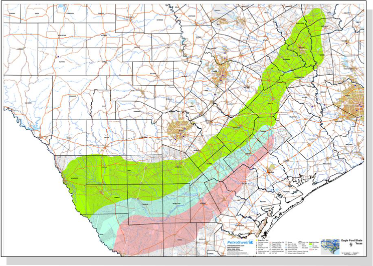 Eagle Ford Shale Executive Trend Map - Shale (806x599), Png Download