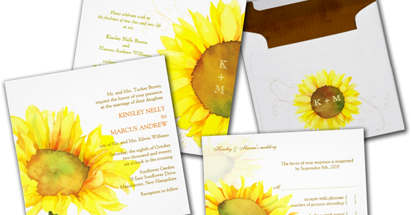 Wedding Cards And Gifts - Fall-sonnenblume-aquarell-hochzeit Danken Ihnen Karte (600x315), Png Download