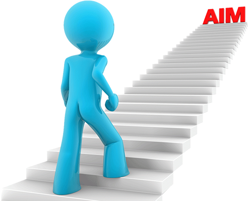 Aim - Walking Up Stairs (600x400), Png Download