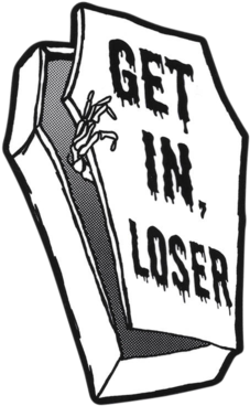 Get In Loser Sticker - Obtenez, En Perdant ! Coffin Point-patch (600x450), Png Download
