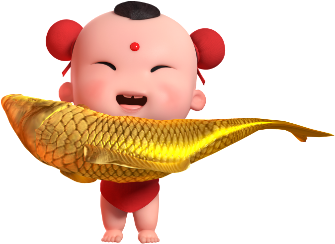 Cartoon Fuwa Hand Holding Goldfish Decorative - 年 年 有余 狗 年 (1024x1024), Png Download