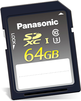 Panasonic Ht Consumer Plus Sd Memory Card - Panasonic - Rp-sdue64da1 - Flash Cards - Sdxc Card (600x436), Png Download