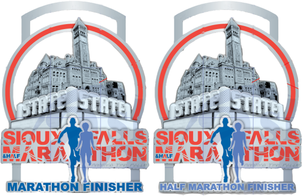 The Sioux Falls Marathon And Half Marathon Medals Showcase - Sioux Falls (600x400), Png Download