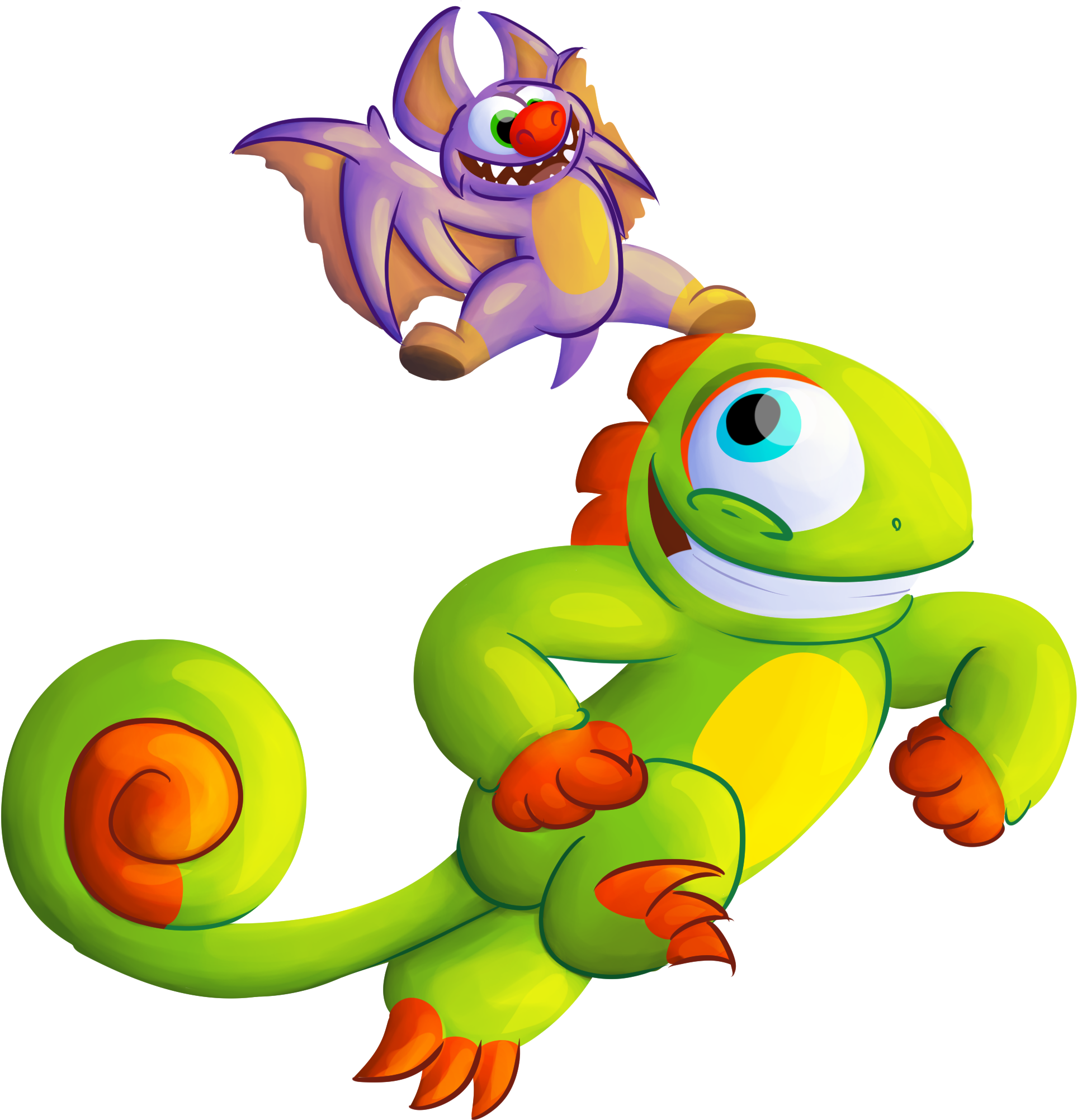 Yooka - Laylee - Cartoon (2000x2079), Png Download