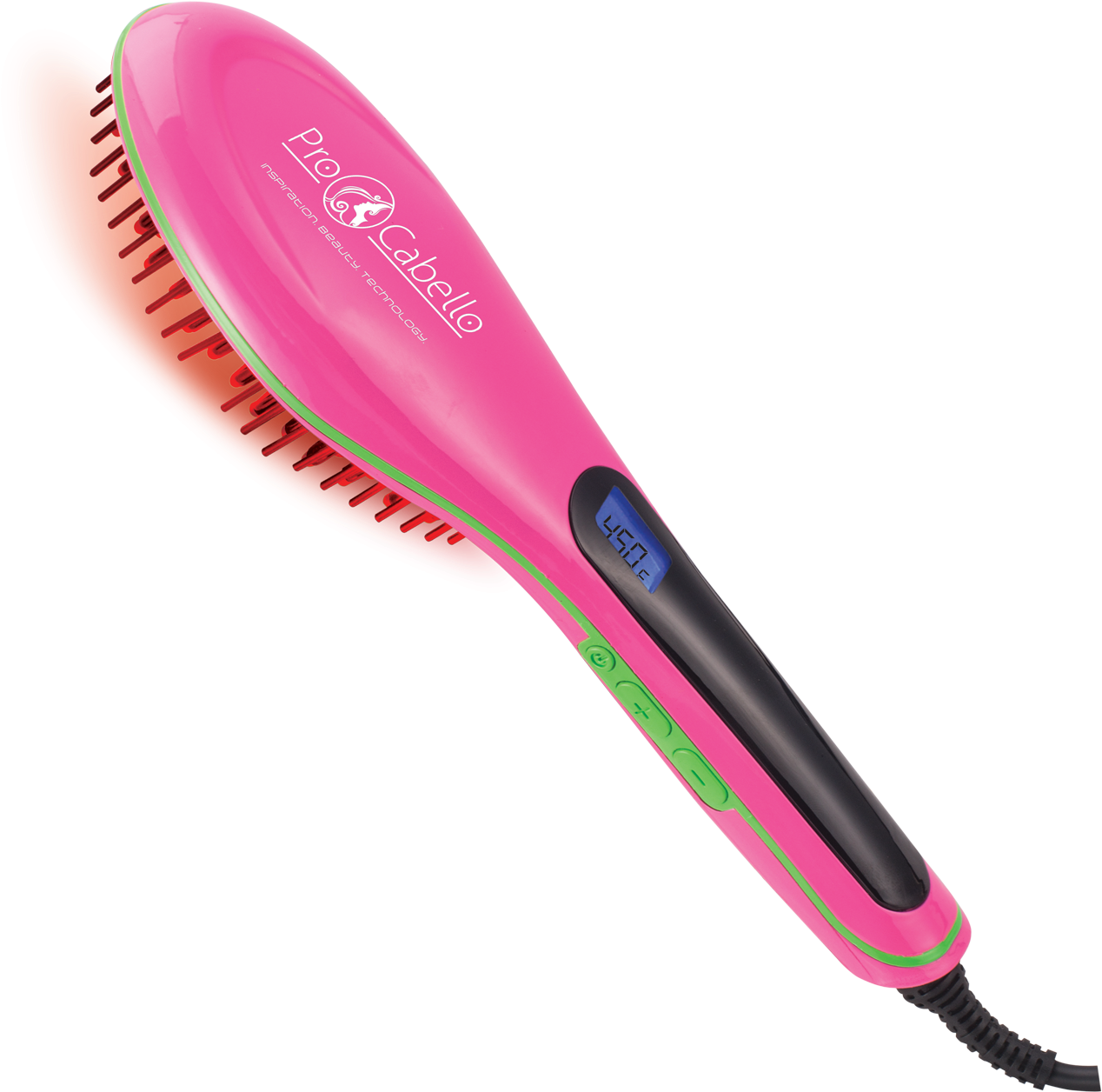Procabello Luxury 5500 Soft Touch Hair Flat Iron Brush - Pink Electric Hair Brushes By Royale - Pink 5500 Straightening (1500x1500), Png Download