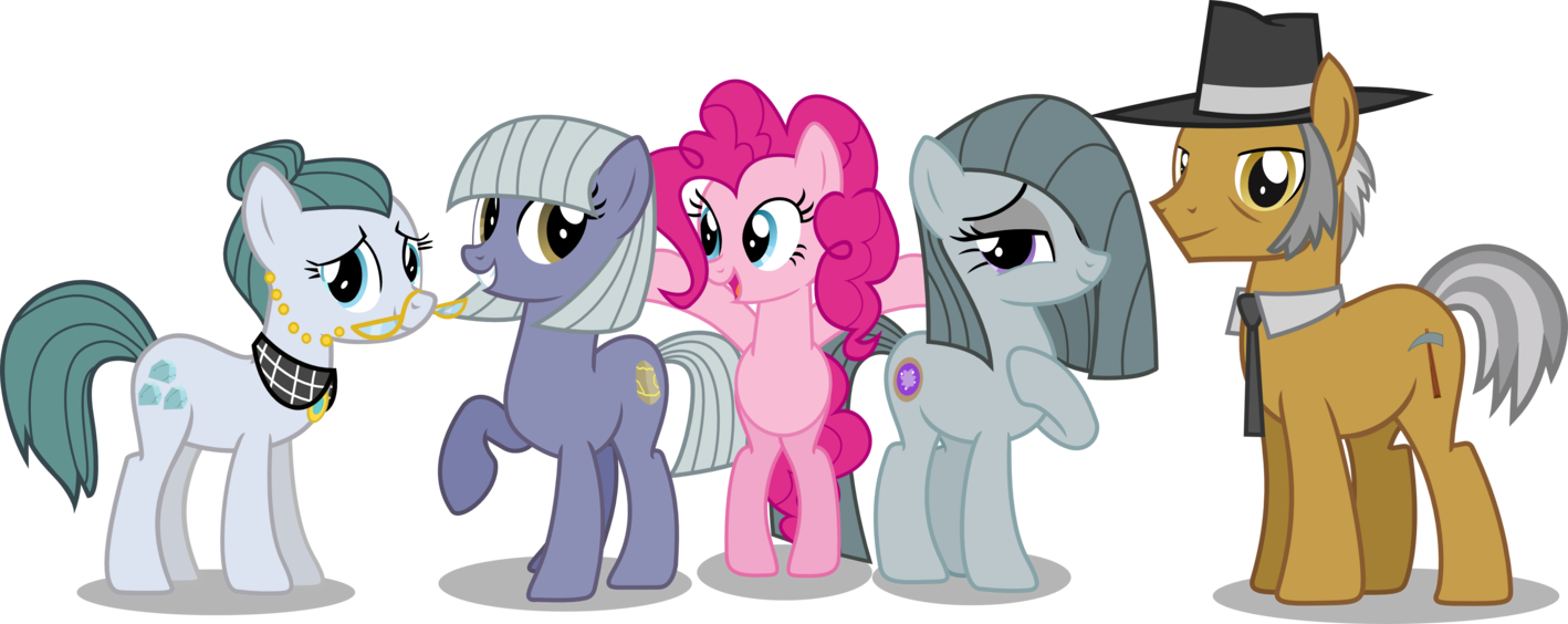 Pinkie Pies Family - My Little Pony Pinkie Family (1418x564), Png Download