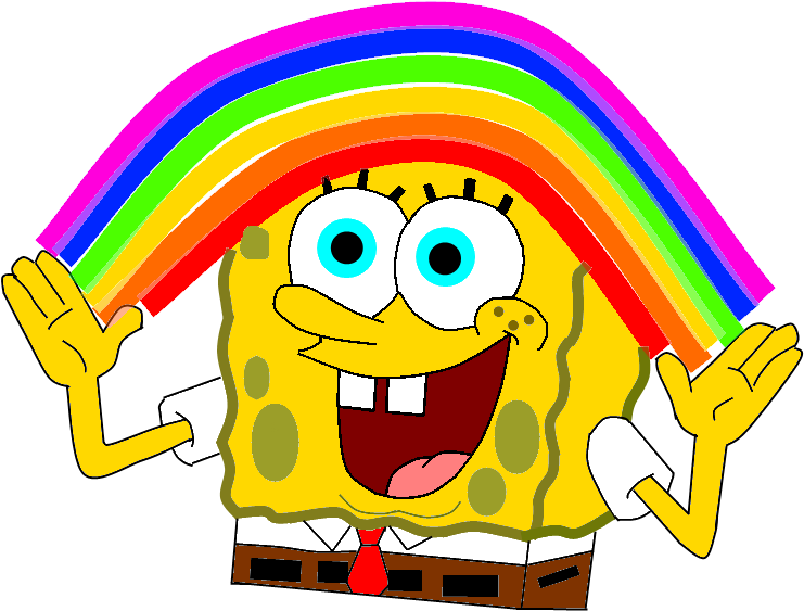 Scwords Words Spongebob Imagination Rainbow - Spongebob Imagination Png (800x600), Png Download