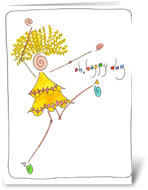 Oh Happy Day Greeting Card - Illustration (350x396), Png Download