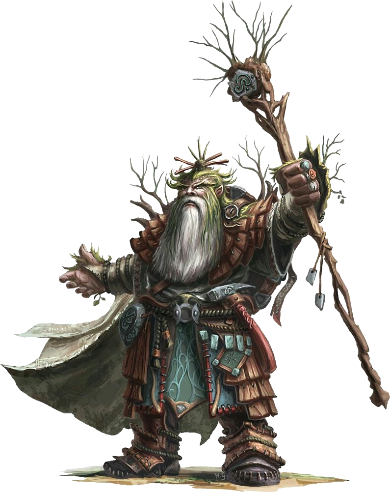 A Dhren Druid - Dwarf Druid D&d (870x1070), Png Download