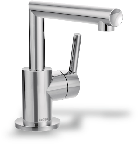 Lavatory Faucets - Moen Single Handle Single Hole Bathroom Faucet Ngle (460x480), Png Download