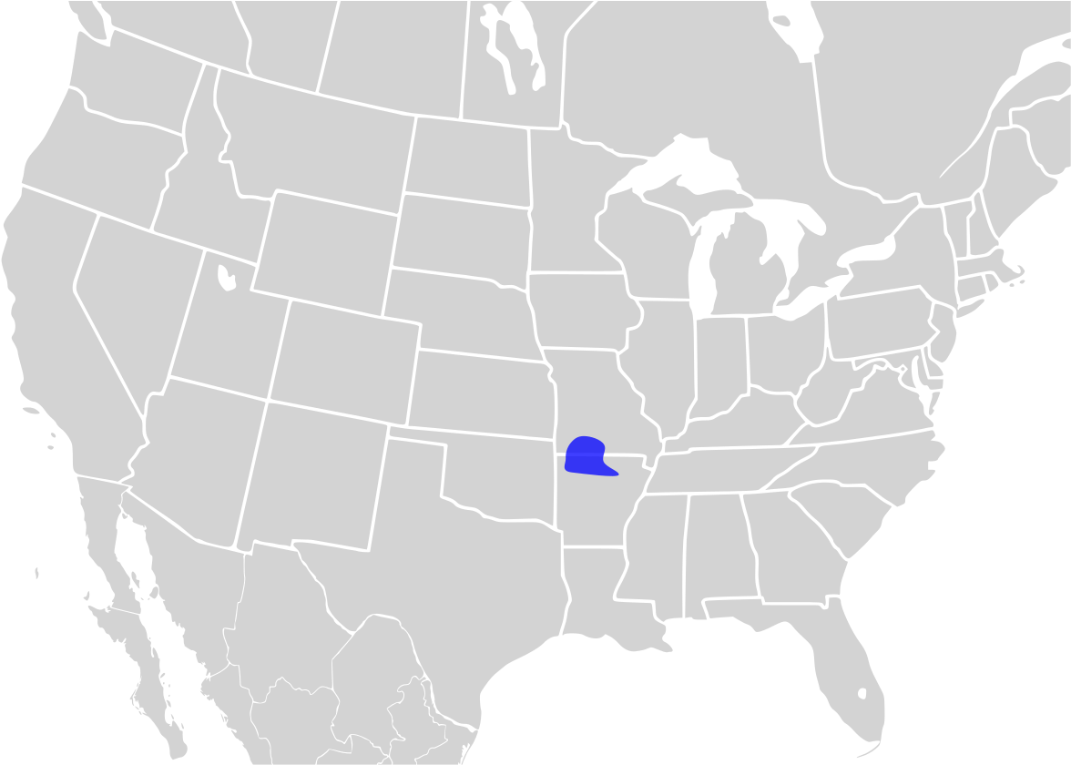 Ozark Mountains On A Map (1200x839), Png Download