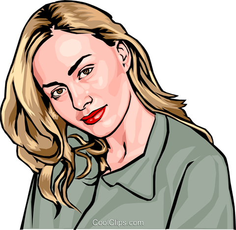 Bust Royalty Free Vector Clip Art Illustration - Frau Clipart Portrait (480x467), Png Download