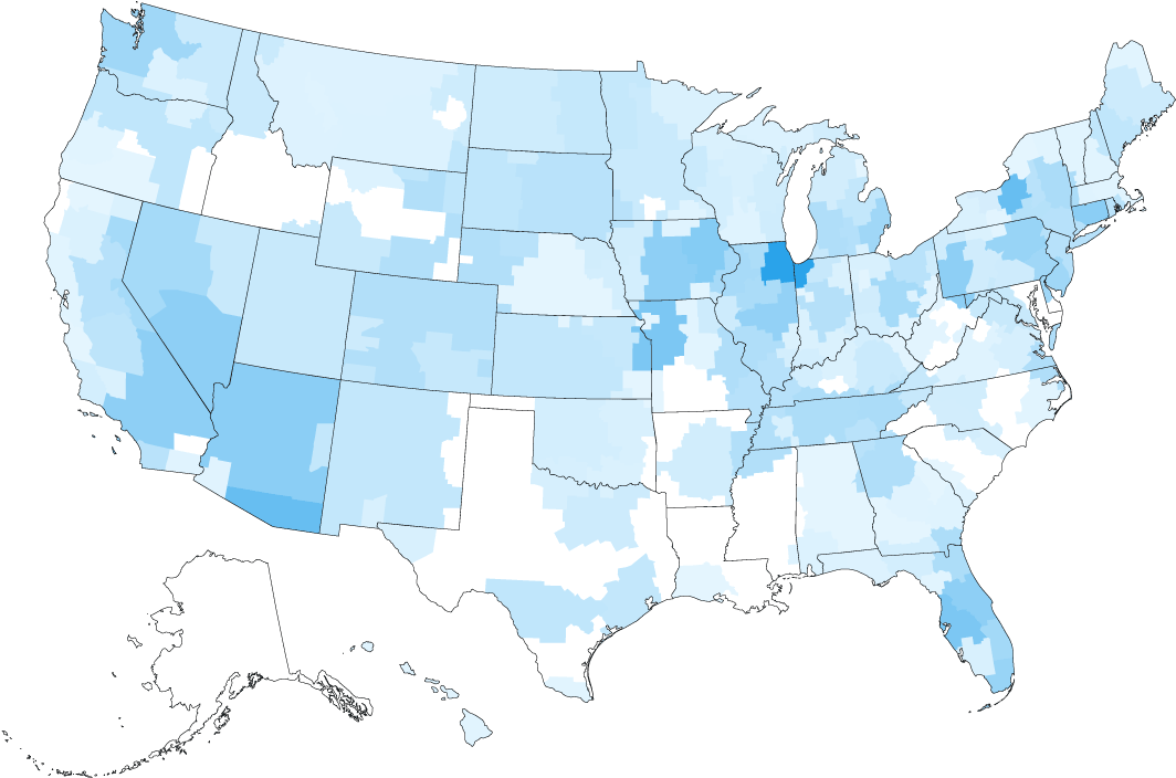 Map Showing The Total Number Of Ads By Democrats That - Us State Map Without State Names (1080x720), Png Download