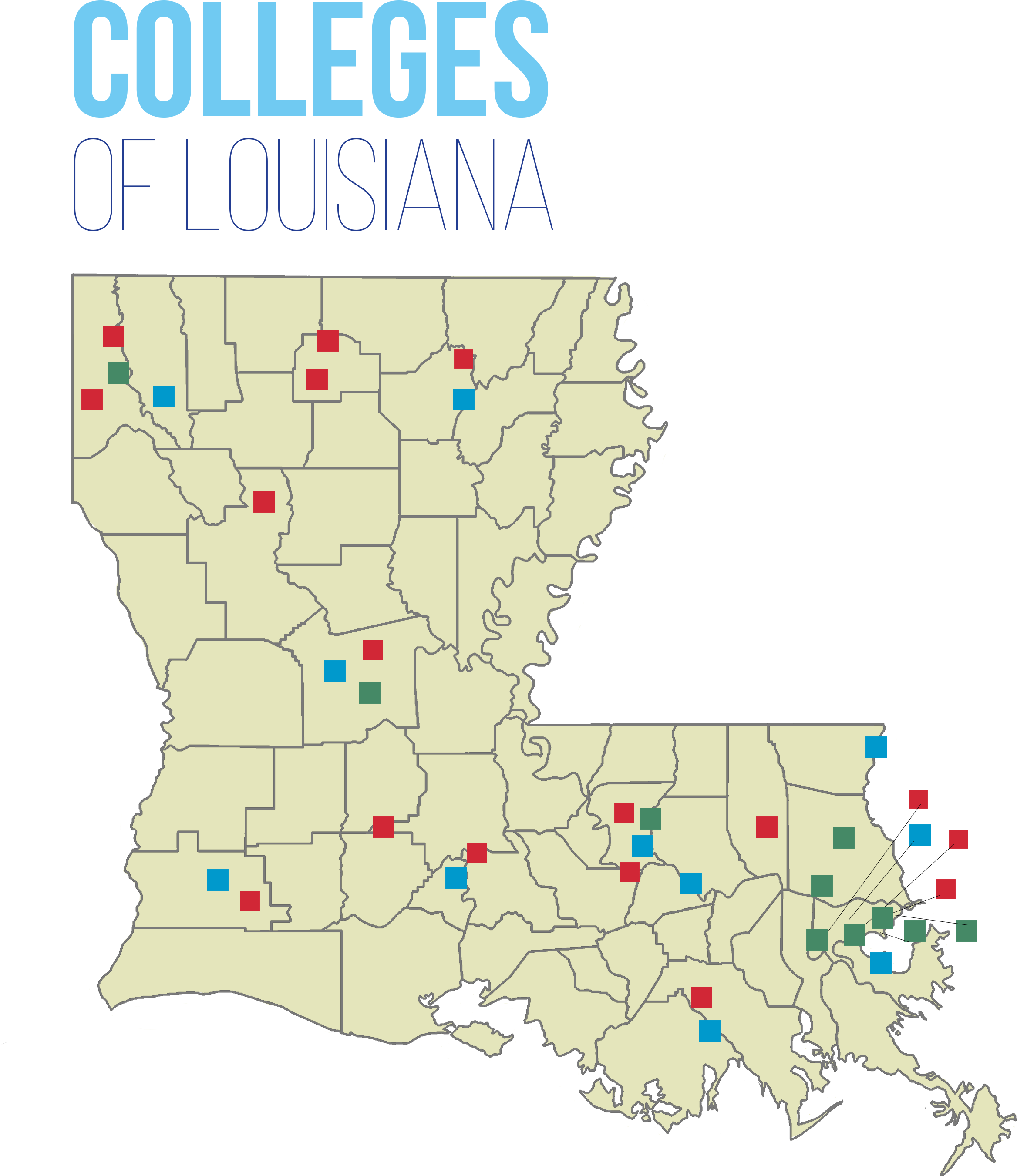 Louisiana Public Colleges And Universities - East And West Baton Rouge Parish (2550x2828), Png Download