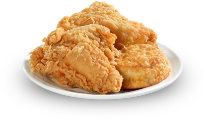 2-breast Dinner - 2 Piece Fried Chicken (460x345), Png Download