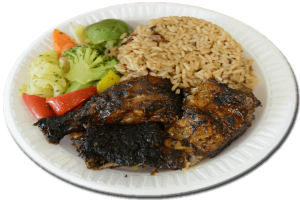 Jerk Chicken Dinner - Jasmine Rice (600x400), Png Download