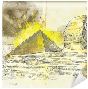 Hand Drawing Into Vector Wall Mural • Pixers® • We - Great Sphinx Of Giza (400x400), Png Download