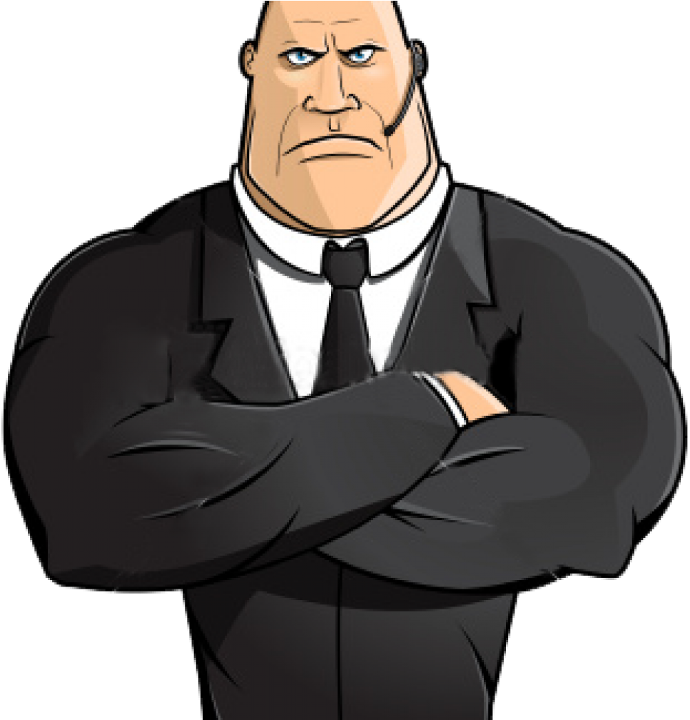 Graphic Free Download Necktie Clip Security Guard - Clip Art Bouncer (1005x1008), Png Download