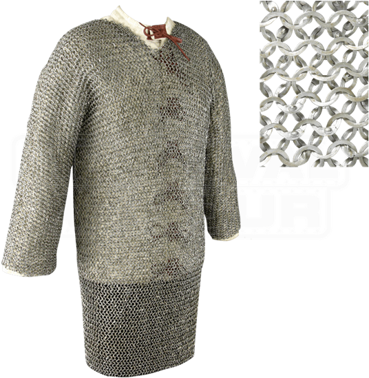 Full Sleeve Flat Ring Chainmail Hauberk - Chainmail Hauberk Png (550x550), Png Download