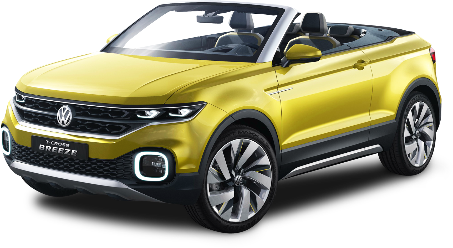 Volkswagen T Cross Breeze Yellow Car Png Image - Volkswagen Upcoming Cars In India (1850x1065), Png Download