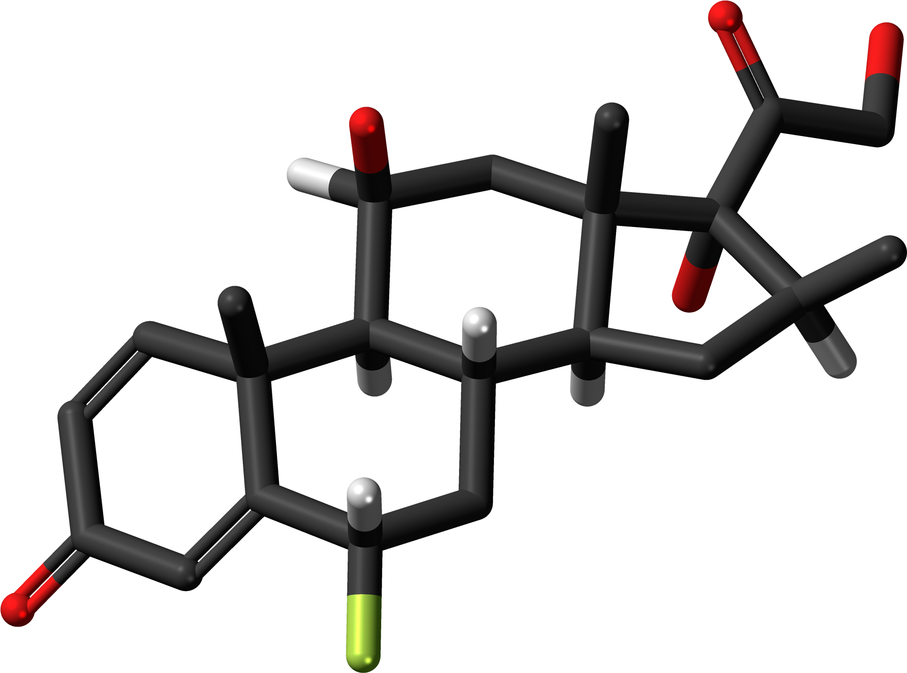 Fluprednisolone 3d Skeletal - Steroid (2000x1539), Png Download