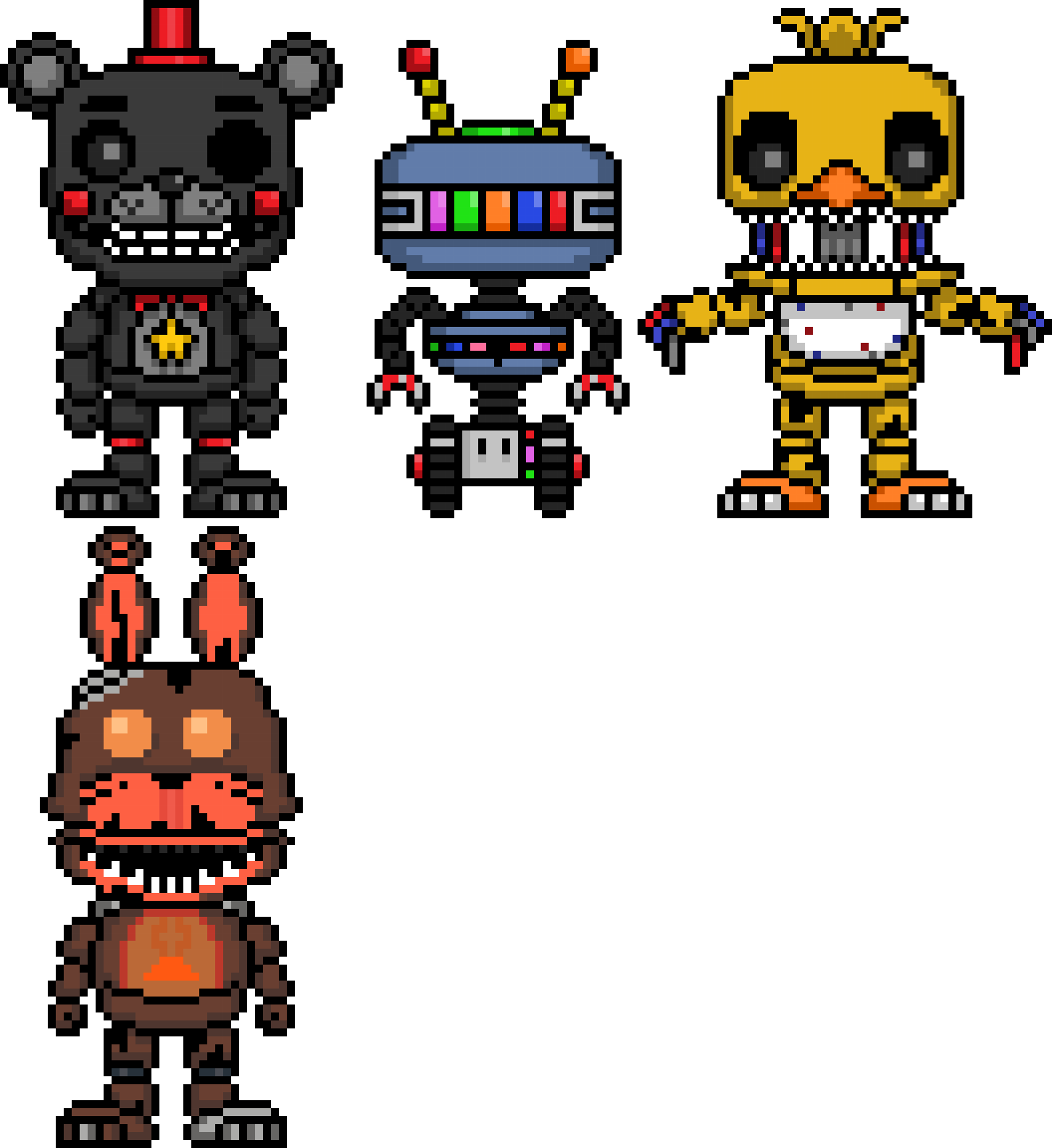 Chica, And J - Pixel Art (1320x1440), Png Download