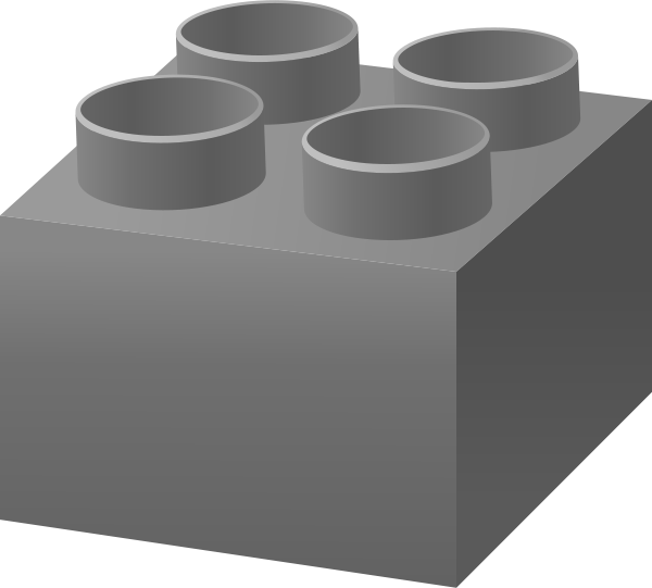 Light Gray Lego Brick Vector Data For Free - Grey Lego Block Png (600x541), Png Download