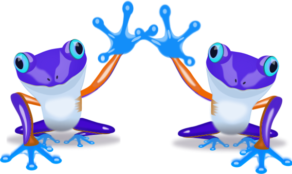 Green And Orange Frog Ornament (oval) (600x359), Png Download